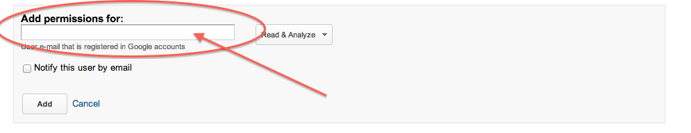 Add Permissions for Google Analytics